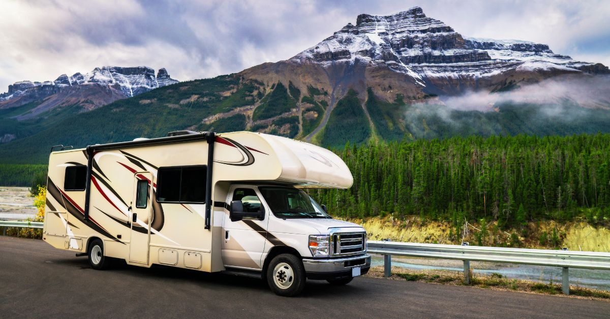 rv near a snow capped mountain - 247 Self Storage rv storage