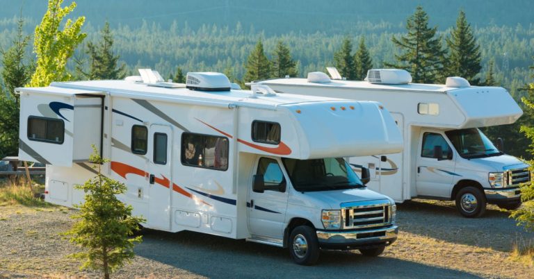 two rv vehicles by a mountain - 247 Self Storage rv storage