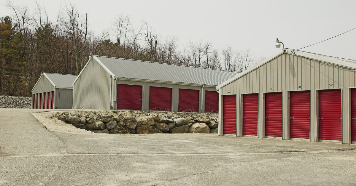 large storage facility with red doors - 247 Self Storage rv storage