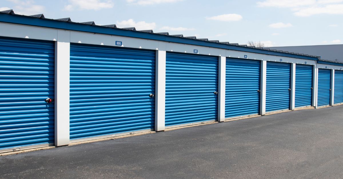 storage facility with blue doors - 247 self storage rv storage