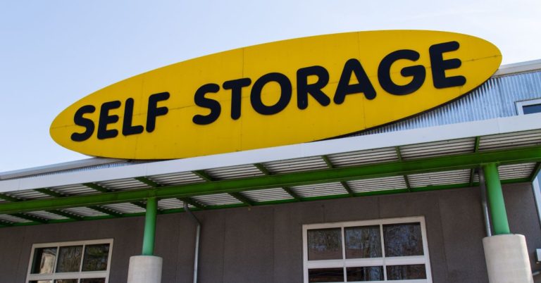 yellow self storage sign - 247 Self Storage self storage