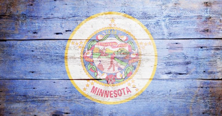 vintage Minnesota Flag on wood boards - 247 Self Storage Princeton Self Storage