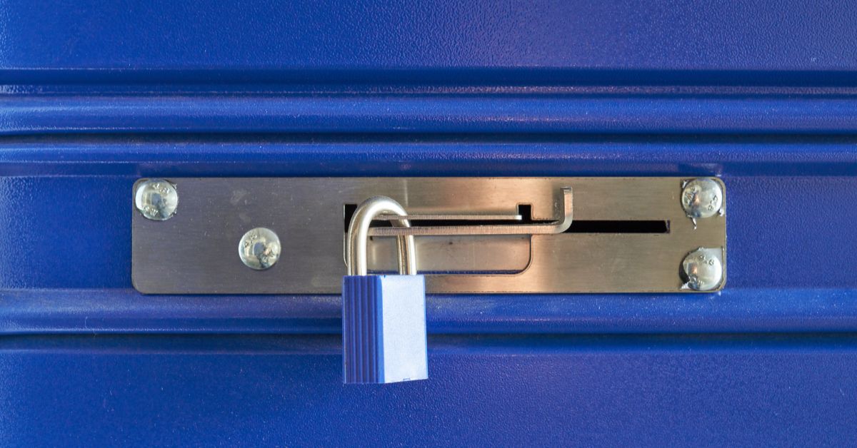 blue self storage unit with padlock - 247 Self Storage Self Storage